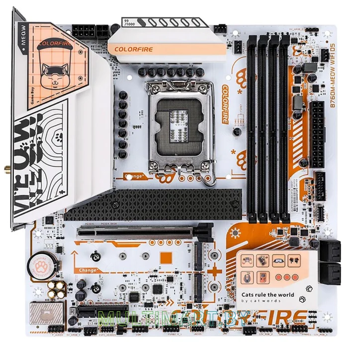 Материнская плата Colorful COLORFIRE B760M-MEOW WIFI D5 ORANGE